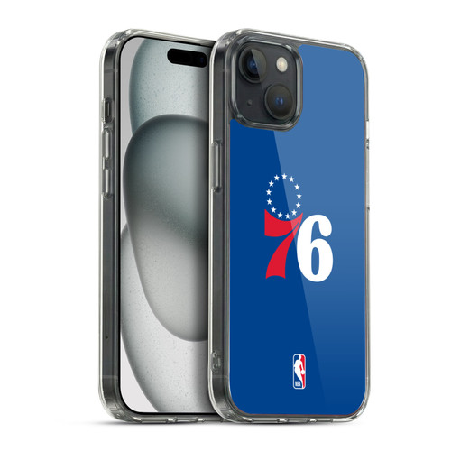 NBA Philadelphia 76ers Logo Blue Soft Gel Case for Apple iPhone 15 Plus & MagSafe