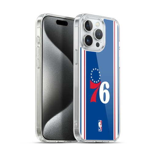 NBA Philadelphia 76ers Logo Blue Design Soft Gel Case for Apple iPhone 15 Pro Max & MagSafe