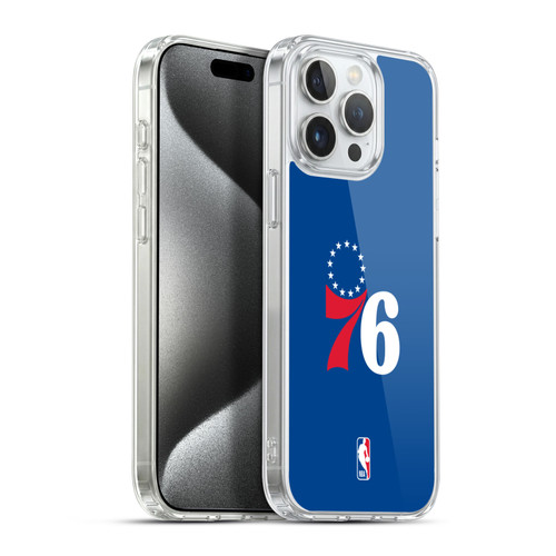 NBA Philadelphia 76ers Logo Blue Soft Gel Case for Apple iPhone 15 Pro Max & MagSafe