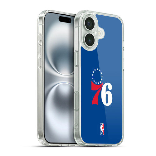 NBA Philadelphia 76ers Logo Blue Soft Gel Case for Apple iPhone 16 Plus & MagSafe