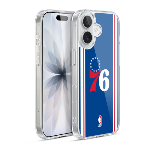 NBA Philadelphia 76ers Logo Blue Design Soft Gel Case for Apple iPhone 17