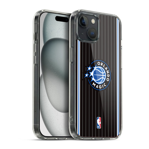 NBA Orlando Magic Logo Black Design Soft Gel Case for Apple iPhone 15 Plus & MagSafe