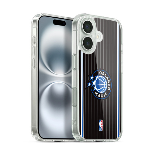 NBA Orlando Magic Logo Black Design Soft Gel Case for Apple iPhone 16 & MagSafe