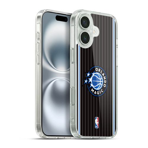NBA Orlando Magic Logo Black Design Soft Gel Case for Apple iPhone 16 Plus & MagSafe