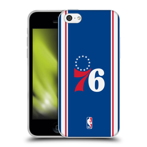 NBA Philadelphia 76ers Logo Blue Design Soft Gel Case for Apple iPhone 5c