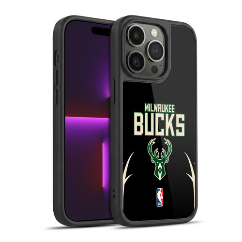 NBA Milwaukee Bucks Logo Black Design Gel Armour Case For Apple iPhone 14 Pro