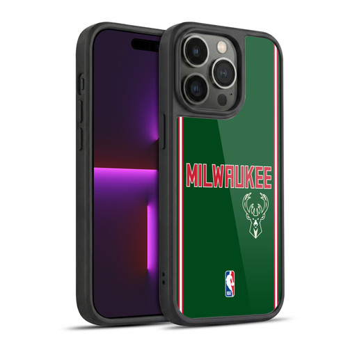 NBA Milwaukee Bucks Logo Retro Design Gel Armour Case For Apple iPhone 14 Pro