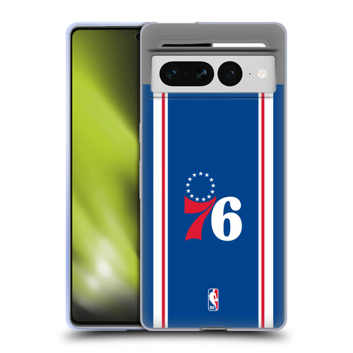 NBA Philadelphia 76ers Logo Blue Design Soft Gel Case for Google Pixel 7 Pro