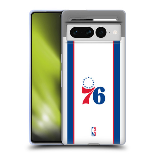 NBA Philadelphia 76ers Logo White Design Soft Gel Case for Google Pixel 7 Pro