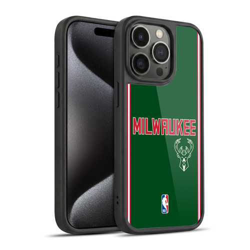NBA Milwaukee Bucks Logo Retro Design Gel Armour Case For Apple iPhone 15 Pro