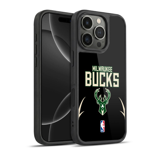 NBA Milwaukee Bucks Logo Black Design Gel Armour Case For Apple iPhone 16 Pro