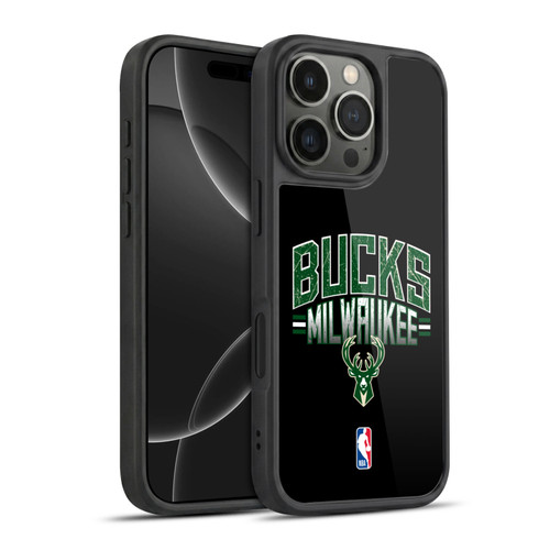 NBA Milwaukee Bucks Logo Black Gel Armour Case For Apple iPhone 16 Pro