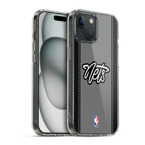 NBA Brooklyn Nets Logo Gray Design Soft Gel Case for Apple iPhone 15 & MagSafe