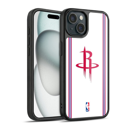 NBA Houston Rockets Logo White Design Gel Armour Case For Apple iPhone 15