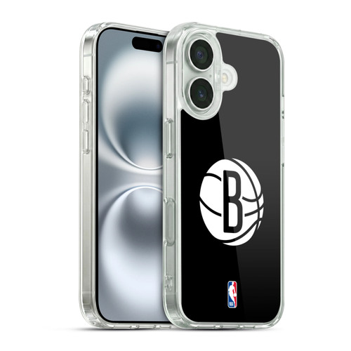 NBA Brooklyn Nets Logo Black Soft Gel Case for Apple iPhone 16 & MagSafe