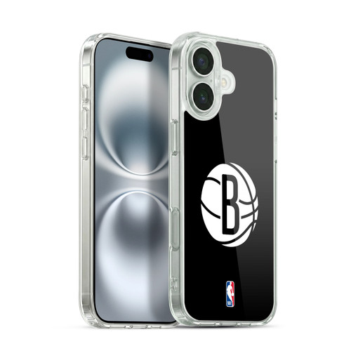 NBA Brooklyn Nets Logo Black Soft Gel Case for Apple iPhone 16 Plus & MagSafe