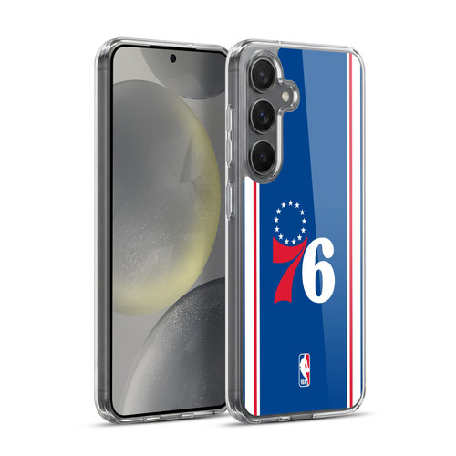 NBA Philadelphia 76ers Logo Blue Design Soft Gel Case for Samsung Galaxy S24+ 5G & MagSafe