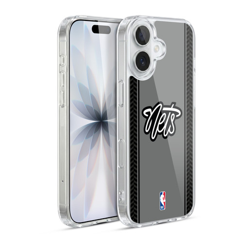 NBA Brooklyn Nets Logo Gray Design Soft Gel Case for Apple iPhone 17