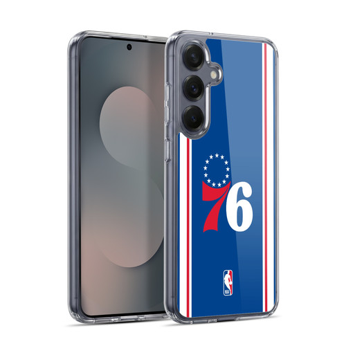 NBA Philadelphia 76ers Logo Blue Design Soft Gel Case for Samsung Galaxy S25+ & MagSafe