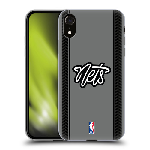 NBA Brooklyn Nets Logo Gray Design Soft Gel Case for Apple iPhone XR