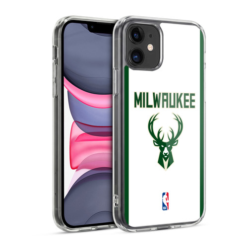 NBA Milwaukee Bucks Logo White Design Soft Gel Case for Apple iPhone 11