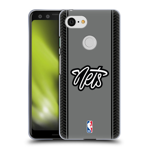 NBA Brooklyn Nets Logo Gray Design Soft Gel Case for Google Pixel 3