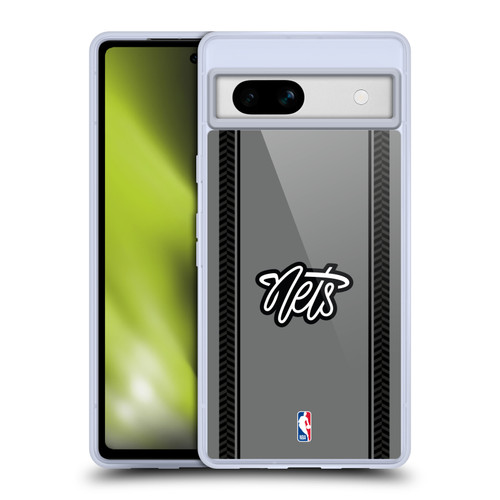NBA Brooklyn Nets Logo Gray Design Soft Gel Case for Google Pixel 7a