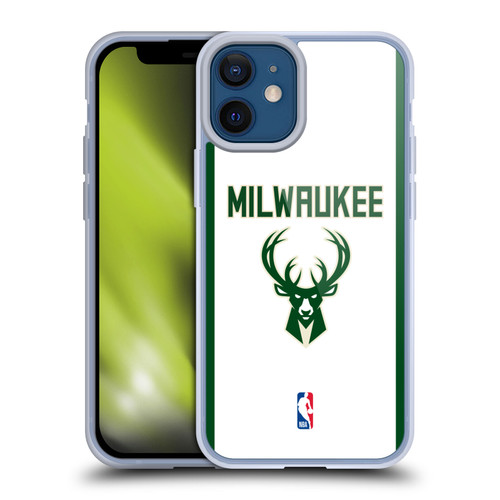 NBA Milwaukee Bucks Logo White Design Soft Gel Case for Apple iPhone 12 Mini & MagSafe
