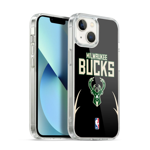 NBA Milwaukee Bucks Logo Black Design Soft Gel Case for Apple iPhone 13