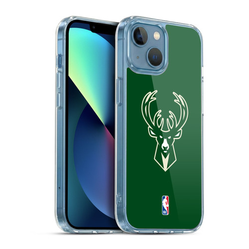 NBA Milwaukee Bucks Logo Green Soft Gel Case for Apple iPhone 13 Mini & MagSafe