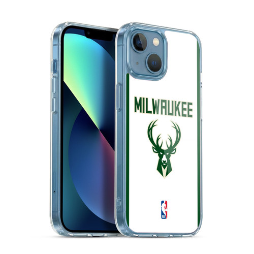 NBA Milwaukee Bucks Logo White Design Soft Gel Case for Apple iPhone 13 Mini & MagSafe