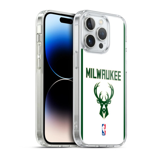 NBA Milwaukee Bucks Logo White Design Soft Gel Case for Apple iPhone 13 Pro & MagSafe