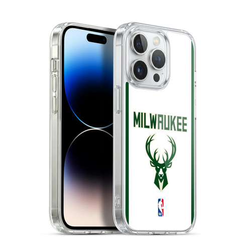 NBA Milwaukee Bucks Logo White Design Soft Gel Case for Apple iPhone 13 Pro & MagSafe