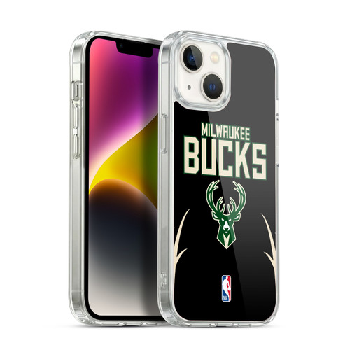 NBA Milwaukee Bucks Logo Black Design Soft Gel Case for Apple iPhone 14