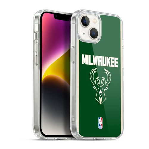 NBA Milwaukee Bucks Logo Green Design Soft Gel Case for Apple iPhone 14 Plus & MagSafe