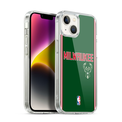 NBA Milwaukee Bucks Logo Retro Design Soft Gel Case for Apple iPhone 14 Plus & MagSafe