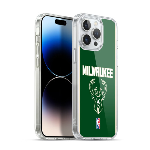 NBA Milwaukee Bucks Logo Green Design Soft Gel Case for Apple iPhone 14 Pro Max & MagSafe
