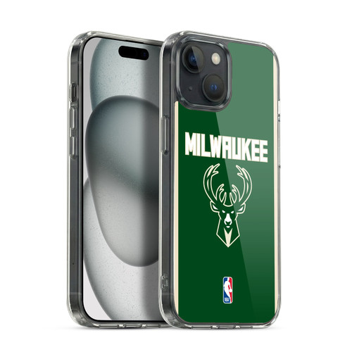 NBA Milwaukee Bucks Logo Green Design Soft Gel Case for Apple iPhone 15 & MagSafe