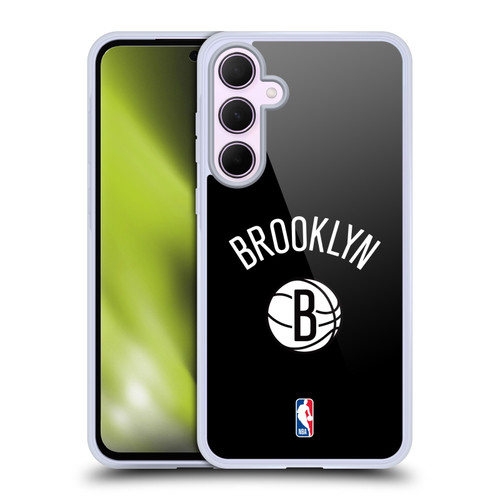 NBA Brooklyn Nets Logo Black Design Soft Gel Case for Samsung Galaxy A35 5G