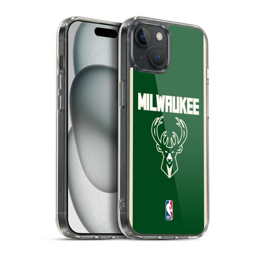 NBA Milwaukee Bucks Logo Green Design Soft Gel Case for Apple iPhone 15 Plus & MagSafe