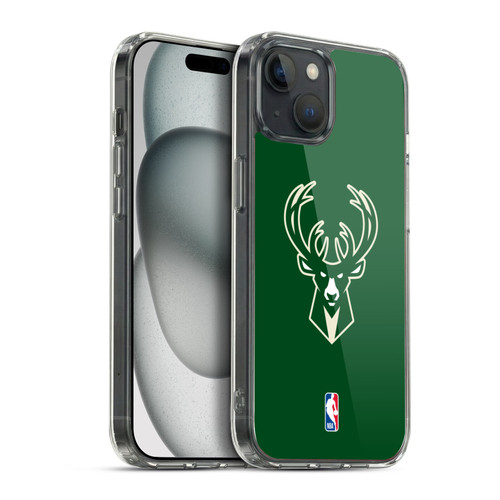 NBA Milwaukee Bucks Logo Green Soft Gel Case for Apple iPhone 15 Plus & MagSafe