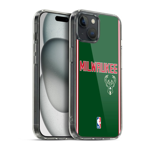 NBA Milwaukee Bucks Logo Retro Design Soft Gel Case for Apple iPhone 15 Plus & MagSafe