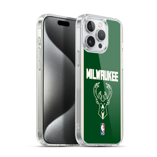 NBA Milwaukee Bucks Logo Green Design Soft Gel Case for Apple iPhone 15 Pro Max & MagSafe