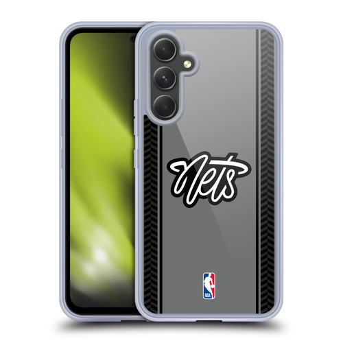 NBA Brooklyn Nets Logo Gray Design Soft Gel Case for Samsung Galaxy A54 5G