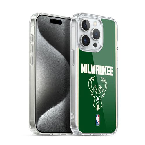 NBA Milwaukee Bucks Logo Green Design Soft Gel Case for Apple iPhone 15 Pro & MagSafe