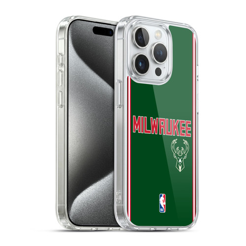 NBA Milwaukee Bucks Logo Retro Design Soft Gel Case for Apple iPhone 15 Pro & MagSafe