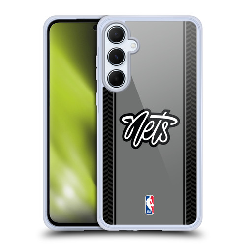 NBA Brooklyn Nets Logo Gray Design Soft Gel Case for Samsung Galaxy A55 5G