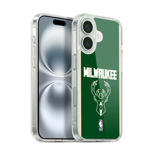 NBA Milwaukee Bucks Logo Green Design Soft Gel Case for Apple iPhone 16 & MagSafe