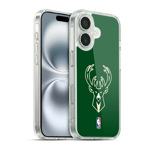 NBA Milwaukee Bucks Logo Green Soft Gel Case for Apple iPhone 16 & MagSafe
