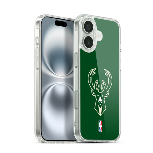 NBA Milwaukee Bucks Logo Green Soft Gel Case for Apple iPhone 16 Plus & MagSafe